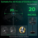 Tornado 20’’ Misting Kit for Cooling Outdoor, Portable Fan Misters for Outside Patio Fan, Water Mister system for Party/Porch/Garden