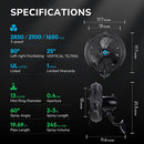Tornado 16 Inch Outdoor Wall Mount Fan with Pre-Installed Misting Kit for Patio Barn Greenhouse