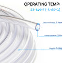 Hexago Clear PVC Tubing 3/4 Inch Inner Diameter x 10 FT Flexible Vinyl Hose for Water Pump Aquarium Hydroponics Drainage Fluid Transfer Transparent Plastic Tube with 2 Metal Clamps