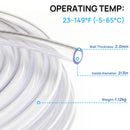 Hexago Clear PVC Tubing 2/3 Inch Inner Diameter x 25 FT Flexible Vinyl Hose for Water Pump Aquarium Hydroponics Drainage Fluid Transfer Transparent Plastic Tube with 2 Metal Clamps