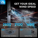 Tornado 16 Inch Outdoor Wall Mount Fan with Pre-Installed Misting Kit for Patio Barn Greenhouse