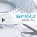 Hexago Clear PVC Tubing 3/4 Inch Inner Diameter x 25 FT Flexible Vinyl Hose for Water Pump Aquarium Hydroponics Drainage Fluid Transfer Transparent Plastic Tube with 2 Metal Clamps