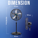 Tornado 20" High Velocity Metal Oscillating Pedestal Fan - 5000 CFM - UL
