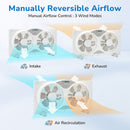 Tornado 9 Inch Window Fan with 3-Speed Settings and Detachable Base, Remote Control Window Fan for Home, Dual Fan, 23.5-35.4 Inch Expandable, 3 Function Modes (Cooling/Exhaust/Circulation), White