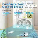 Tornado 9 Inch Window Fan with 3-Speed Settings and Detachable Base, Remote Control Window Fan for Home, Dual Fan, 23.5-35.4 Inch Expandable, 3 Function Modes (Cooling/Exhaust/Circulation), White