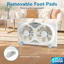 Tornado 9 Inch Window Fan with 3-Speed Settings and Detachable Base, Remote Control Window Fan for Home, Dual Fan, 23.5-35.4 Inch Expandable, 3 Function Modes (Cooling/Exhaust/Circulation), White