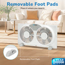 Tornado 9 Inch Dual Window Fan with 8-Hour Timer and 3-Speed Settings, 23.5-36 Inch Expandable, 3 Function Modes (Cooling/Exhaust/Circulation), Detachable Base, Remote Control Window Fan for Home