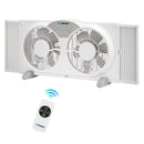 Tornado 9 Inch Dual Window Fan with 8-Hour Timer and 3-Speed Settings, 23.5-36 Inch Expandable, 3 Function Modes (Cooling/Exhaust/Circulation), Detachable Base, Remote Control Window Fan for Home