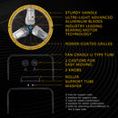Tornado 24" High Velocity Metal Portable Tilt Blower Drum Fan - Yellow - 8540 CFM - UL