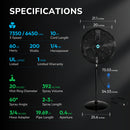 Tornado 24 Inch Outdoor Misting Pedestal Fan, 7350 CFM High Velocity Oscillating Fan with Water-Resistant Design, 10 Brass Nozzles & 19.69 FT Hose for Patio, Garden, Backyard Cooling