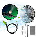 Tornado 24 Inch Outdoor Misting Pedestal Fan, 7350 CFM High Velocity Oscillating Fan with Water-Resistant Design, 10 Brass Nozzles & 19.69 FT Hose for Patio, Garden, Backyard Cooling