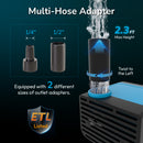Small Fountain Pump, 80GPH (4.2W 300L/H) Mini Submersible Pumps, 3 Outlet Adapters, Submersible Water Fountain Pumps for Aquariums, Fish Tank, Tabletop Fountain, Pet Fountain and Hydroponics