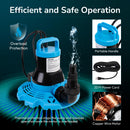 Hexago Automatic Swimming Pool Cover Pump, 1/3HP Submersible Water Pump with Check Valve Adapter & 33FT Power Cord, 2300GPH Water Removal Cover Pump for Pool, Hot Tubs, Rooftops and Water Beds