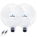 Tornado 16" Digital Remote Oscillating Wall Fan - 2 packs