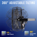 Tornado 12" Outdoor Rated IPX4 Water Resistant High Velocity Metal Wall Fan - 1650 CFM - ETL
