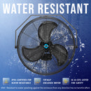 Tornado 24" Outdoor Rated IPX4 Water Resistant High Velocity Metal Wall Fan - 7700 CFM - UL