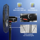 Tornado 24" High Velocity Metal Stationary Non-Oscillating Pedestal Fan - 7600 CFM - UL