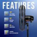 Tornado 24" Outdoor Rated IPX4 Water Resistant Metal Oscillating Pedestal Fan - 7600 CFM - UL