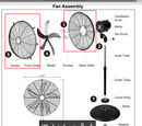 Front and Rear Grille of HI-FAN-20POF-5BA-1P